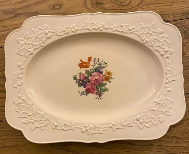 Vintage Crown Ducal Rectangular/Oval Serving Platter Flowers Pattern