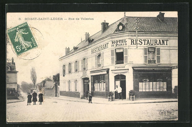 CPA Boissy-Saint-Léger, Rue de Valenton, Hotel de Paris 1909