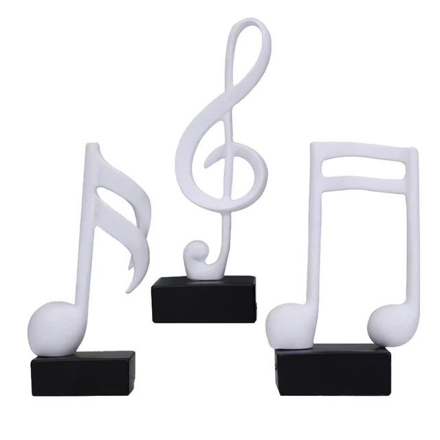 3 piezas notas de escritorio decoraciones nota musical decoración resina figuras modernas