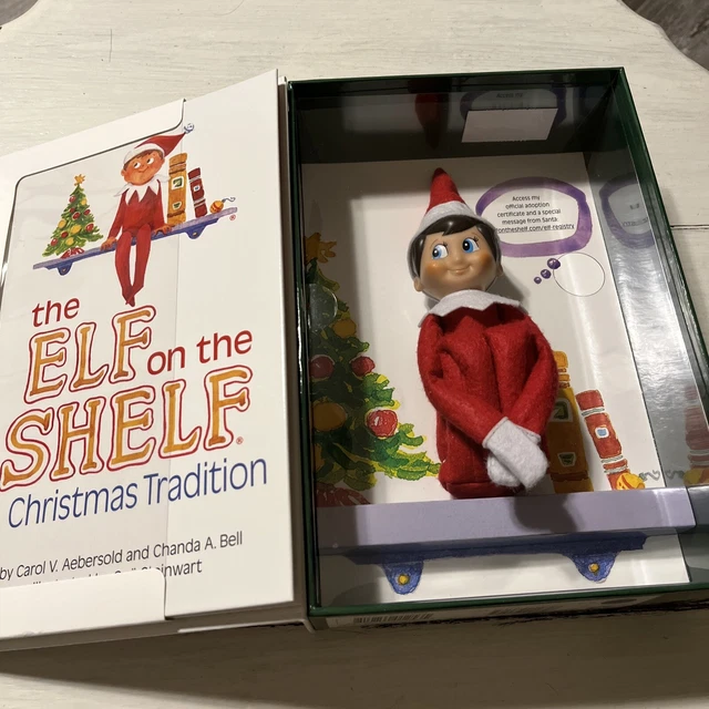ELF ON THE Shelf A Christmas Tradition Boy Doll Brown Hair Blue Eyes w