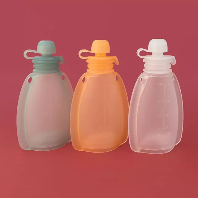 5PCS Reusable Food Pouches Squeeze Pouch Baby Storage Bag Yogurt container