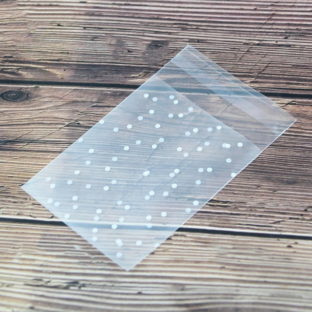 100 pz sacchetti a punti in plastica sacchetti per biscotti white