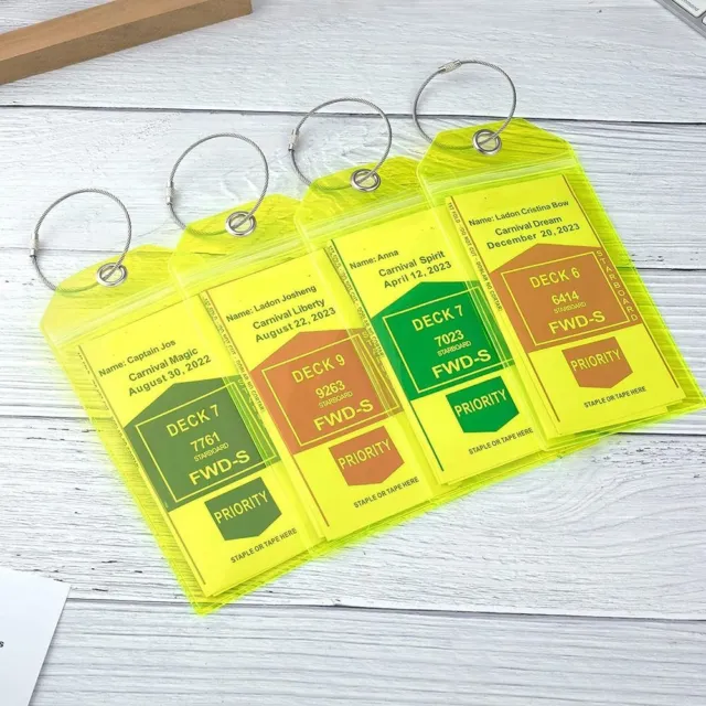 4pcs Clear Cruise Luggage Tag PVC Cruise Tag Durable Luggage Tag Holder  Office
