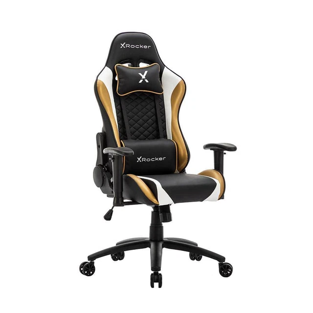 Agility Jr. PC Gaming Chair, Black/Gold, PU And Foam Seat Material