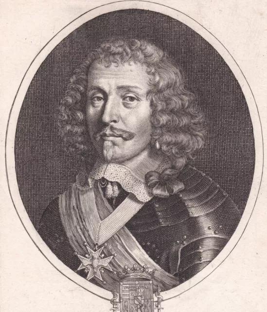 Portrait XVIIe Henri de Lorraine-Harcourt Comte Armagnac Brionne Daret 1652