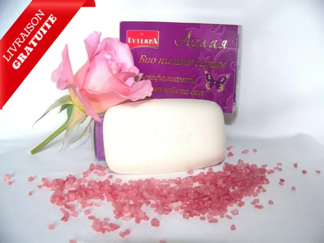 Evterpa Savon exfoliant Huile de rose Sels d’Himalaya Psoriasis Bio soap scrub