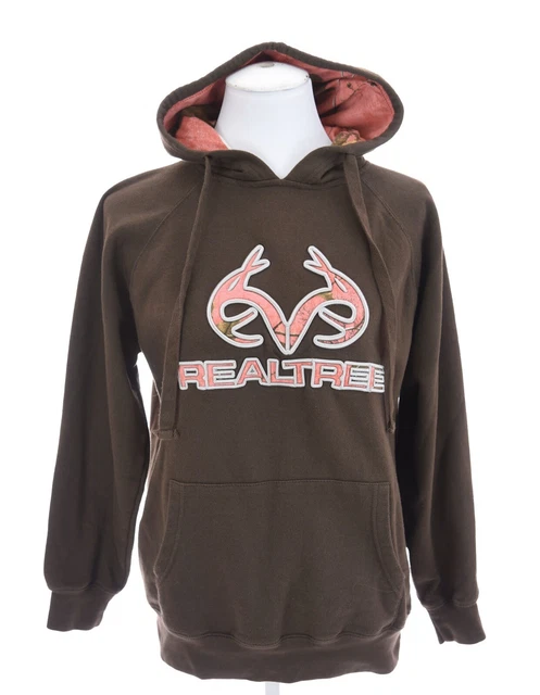 Realtree Womens Hooded Camo Hunting Sweatshirt Hoodie Camouflage Brown Pink Sz S