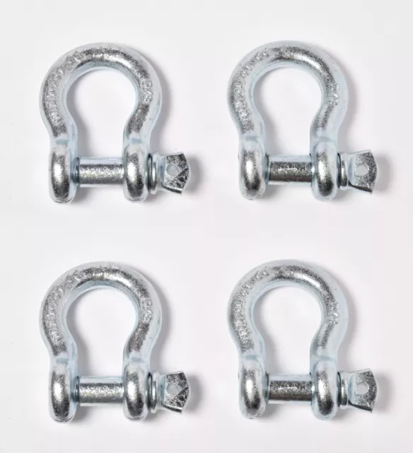 4x Bow Shackle 5/8" Lift Tow D-Ring w 3/4" Clevis Screw Pin WLL 7000lbs 3.25TON