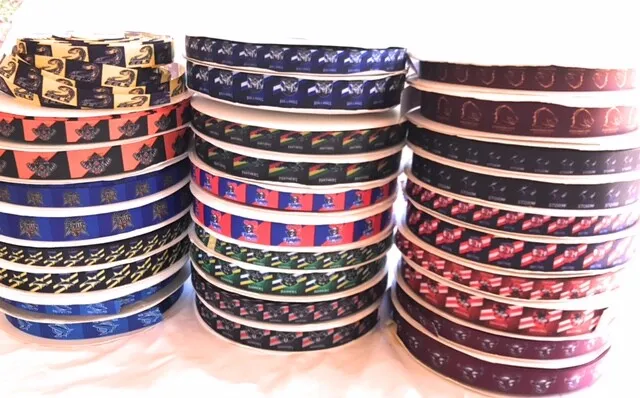 2 metres+ of NRL Teams Grosgrain Ribbon16mm & 22mm CHEAPEST PRICES IN AUST.