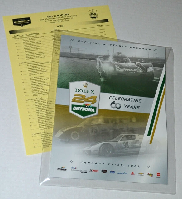 2022 ROLEX 24 Program Official Souvenir Protective Sleeve 60 Years