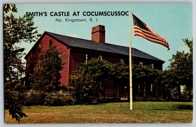 Kingstown, Rhode Island - Smith's Castle at Cocumscussoc 1639 - Vintage Postcard