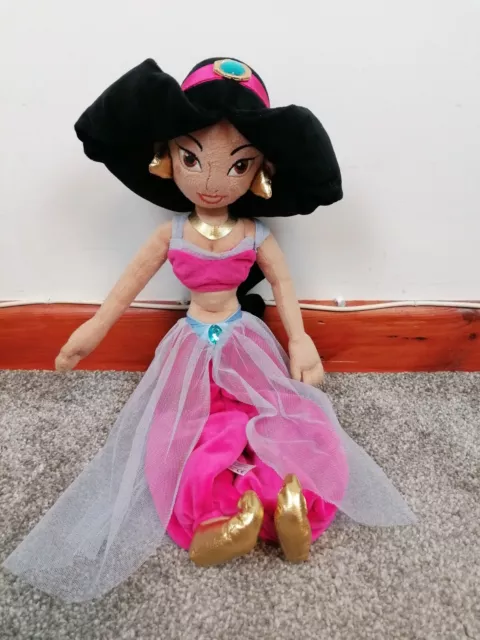 Disney Store Exclusive Aladdin Princess Jasmine Pink Dress Plush Soft Toy