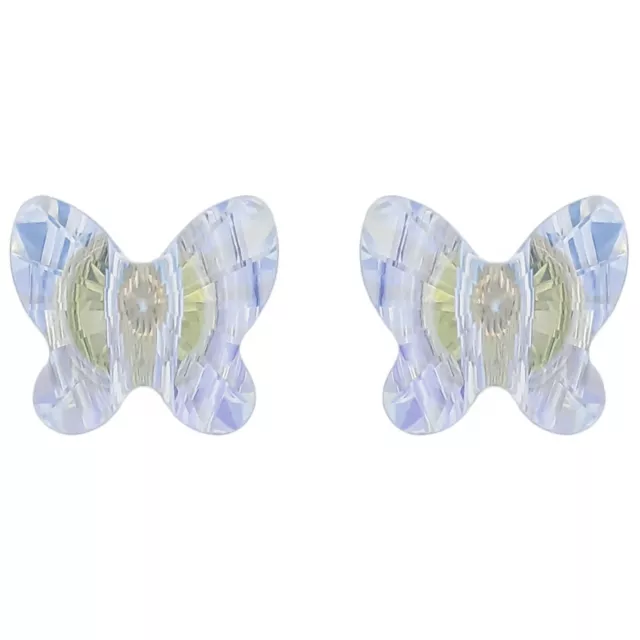 Boucles d'oreilles Papillon en Argent 925 et Cristal - Femme