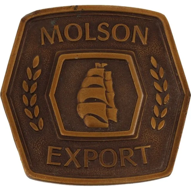 Molson Beer Ale Biere Export Ship Canada Canadian 70s NOS Vintage Belt Buckle