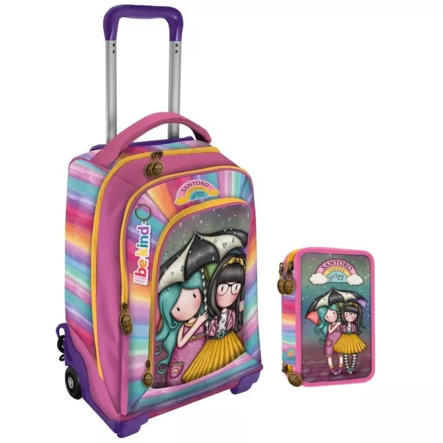 SANTORO GORJUSS BE KIND Zaino Trolley Astuccio 3 Zip Set 30 pz