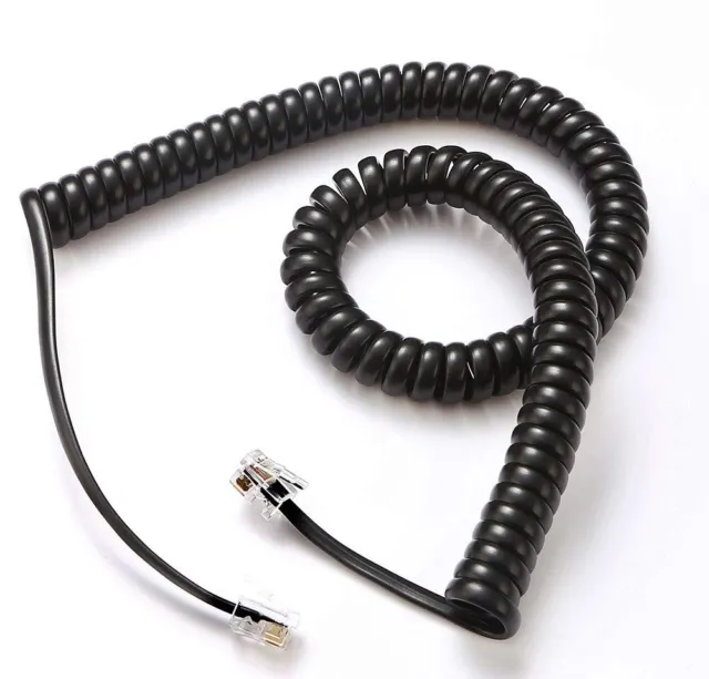 New Handset Curly Cord - for Nortel Venture 3-line Phone & MANY Others - Black