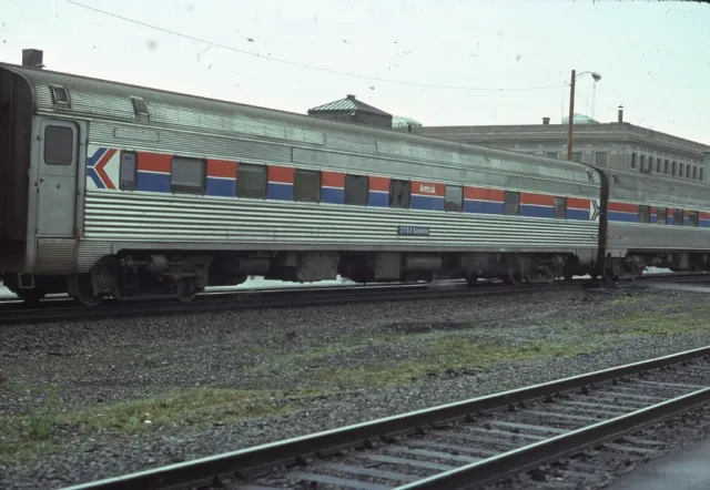 AMTRAK Railroad Train Coach Sarasota UTICA NY Original 1979 Photo Slide
