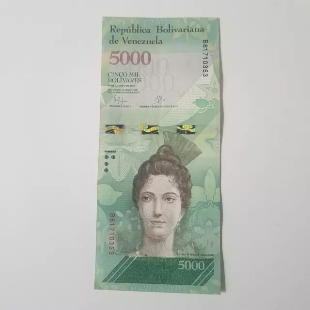 Venezuela 5000 Bolivar 2016 World Paper Money Currency Bill note sea turtles