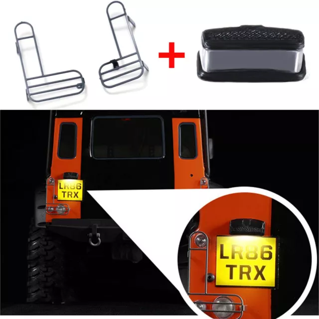 Rear License Plate Light + Lamp Cover Kit for Traxxas TRX-4 Land Rover Defender