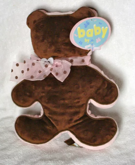 First & Main Baby Plush Brown & Pink Bear Silhouette Pillow Stuffed Toy