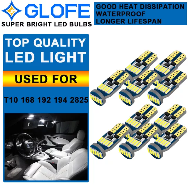 10X 12V T10 194 168 15-SMD LED Car HID CANBUS Error Free Wedge Light Bulb White