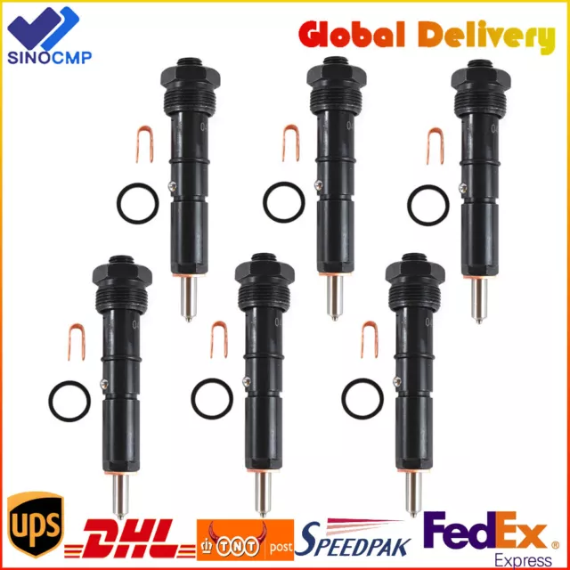 6pcs fuel Injectors 0432133864 14mm For Marine 300 Cummins 50HP 5.9L 94-98