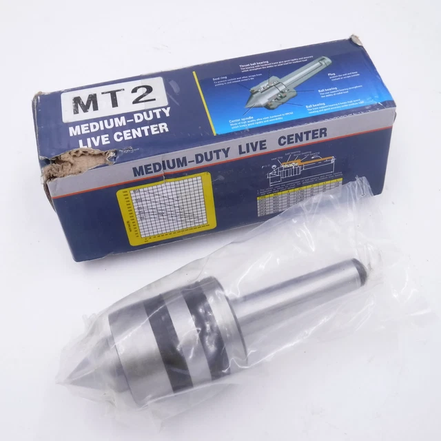 D412 MT2 Medium-Duty Precision Live Center For Lathes w/ MT2 Taper