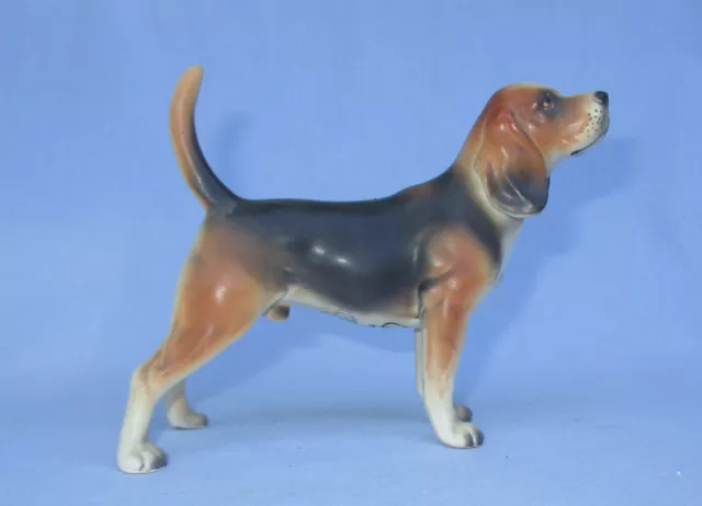 Vintage Ceramic Dog Figurine Beagle Tri color porcelain Napco Napcoware Japan