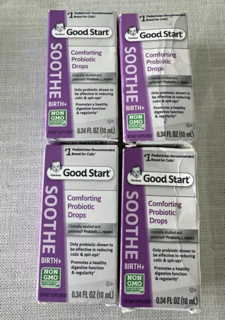 Gerber Good Start Soothe Vitamin D Probiotic Drops, 4pack exp. 02/24 & 07/24