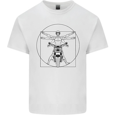 Vitruvian Biker Motorcycle Motorbike Mens Cotton T-Shirt Tee Top