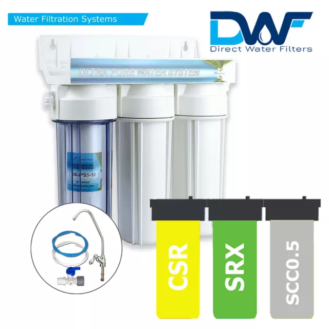 Limescale & Chlorine Removal Triple Deluxe Water Filtration System