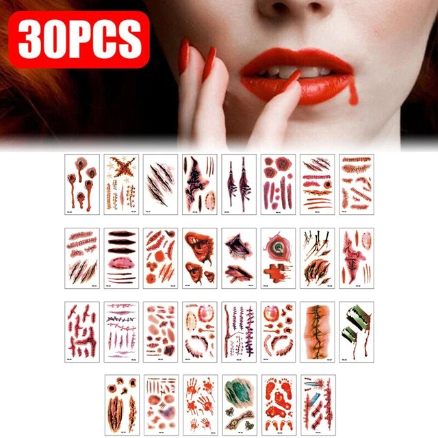 Pegatinas de tatuaje labios de terror pegatinas decoración de Halloween tatuajes de boca
