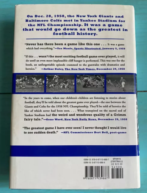 The Best Game Ever: Giants vs. Colts... Signed by Bowden, Braase & Mutscheller 2