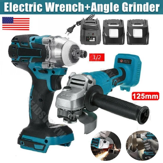 125MM ANGLE GRINDER Impact Wrench Cordless Tool Combo Kit Brushless For