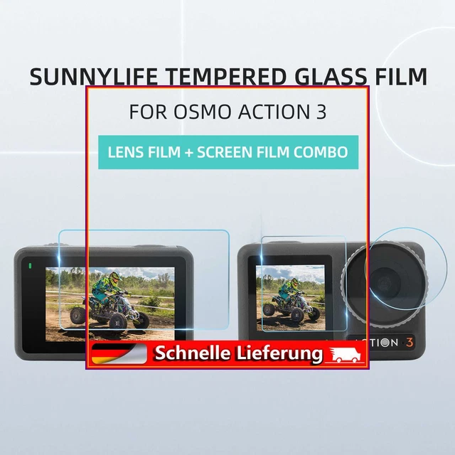 Película templada protectora de pantalla 9H HD a prueba de explosiones para OSMO ACTION3 (1 juego)