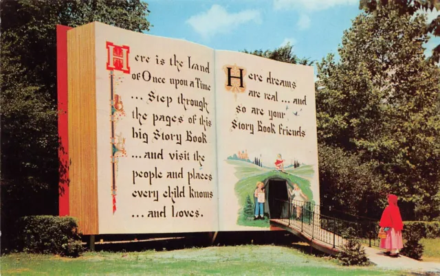 Story Book Forest Ligonier PA Amusement Park Entrance whimsical Vtg Postcard X3