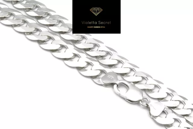 Solid 925 Sterling Silver Curb Chain Mens Boys Necklaces Italian Style Heavy