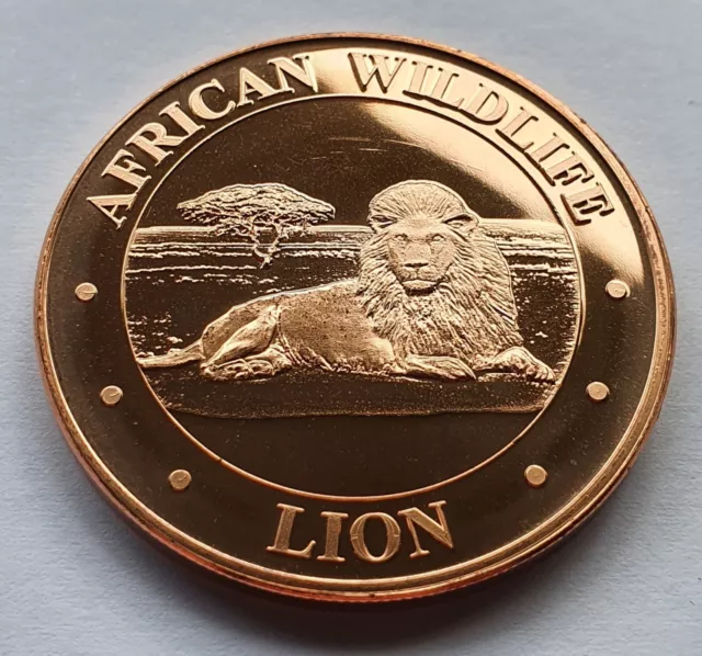 1 Unze 999 Kupfer - Afrika / Löwe - Medaille - Kupferbarren - Anlage - Selten