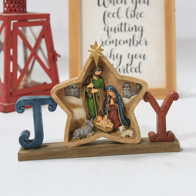 Scène Nativité crèche 14 cm 6 figurines terre cuite style espagnol Scène Nativité crèche 14 cm 6 figurines terre cuite style espagnol