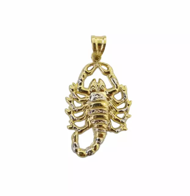 10K Yellow Gold Scorpion Charm Pendant Zodiac Sign Real 10k On Sale Free Shippin