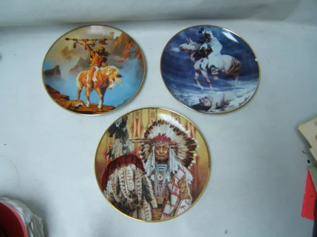 Western Heritage Museum Franklin Mint Lot of 3 Native American Plates