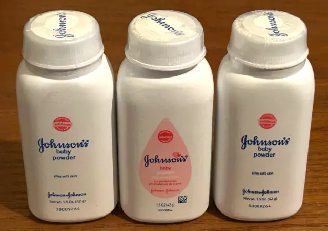 (3) Johnson’s Baby Powder With TALC & Fragrance 1.5 oz Purse Travel New Sealed