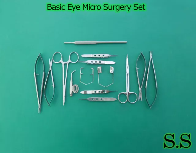 15 Basic Eye Micro Surgery Ophthalmic Scissors Surgical Instruments Set EY-017