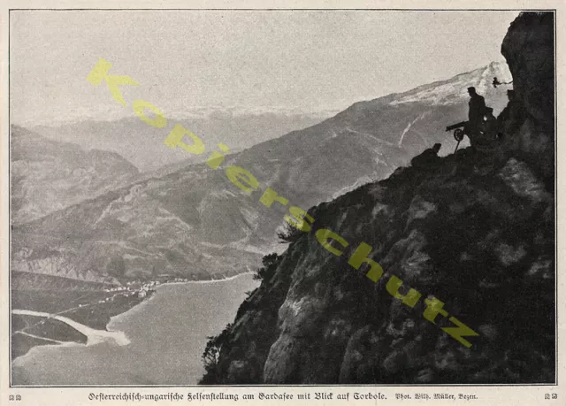 K.u.K. Kaiserjäger MG Felsenstellung Cima SAT Riva Torbole Gardasee Tirol 1917