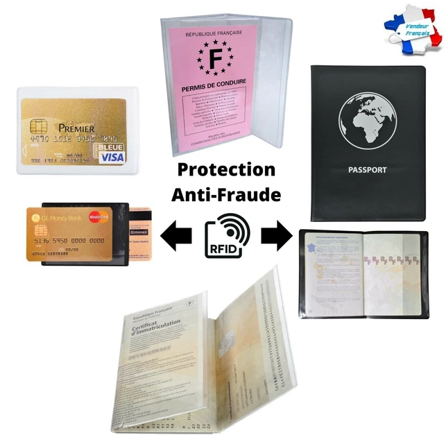 ÉTUI POCHETTE PORTE Carte Grise PVC Permis Conduire Assurance Protège Document EUR 5,90