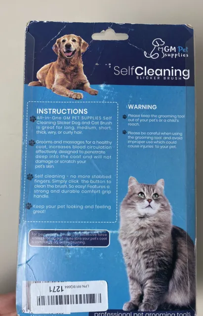 GM Pet Supplies Large Self Cleaning Slicker Brush - Purple New! 2