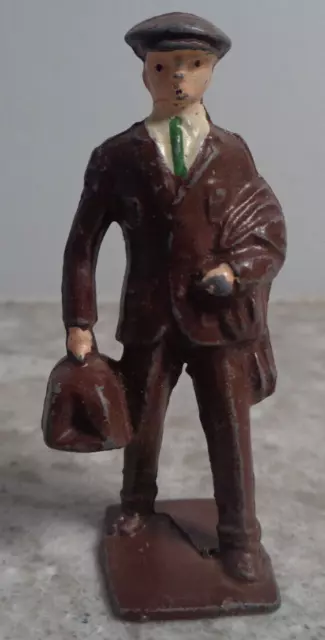 Vintage Standard Gauge Metal Figure Business Man Marked Lincon Logs