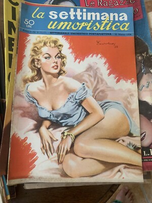 LA SETTIMANA UMORISTICA N°2 1954 BERTOLETTI TAVOLA FUORI TESTO CARCUPINO 