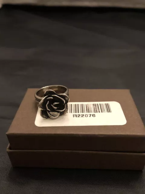 Silpada R2207 Oxidizied .925 Sterling Silver Rosette Flower Ring Sz 6 Nib 🌺