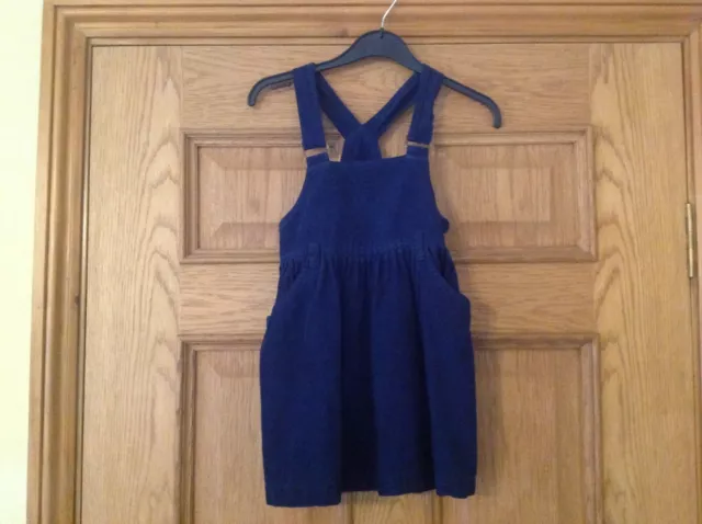 Vintage Girls Pinafore Dress. Dark Blue Cord Dress ( NEXT ) Age 4 - 5 years